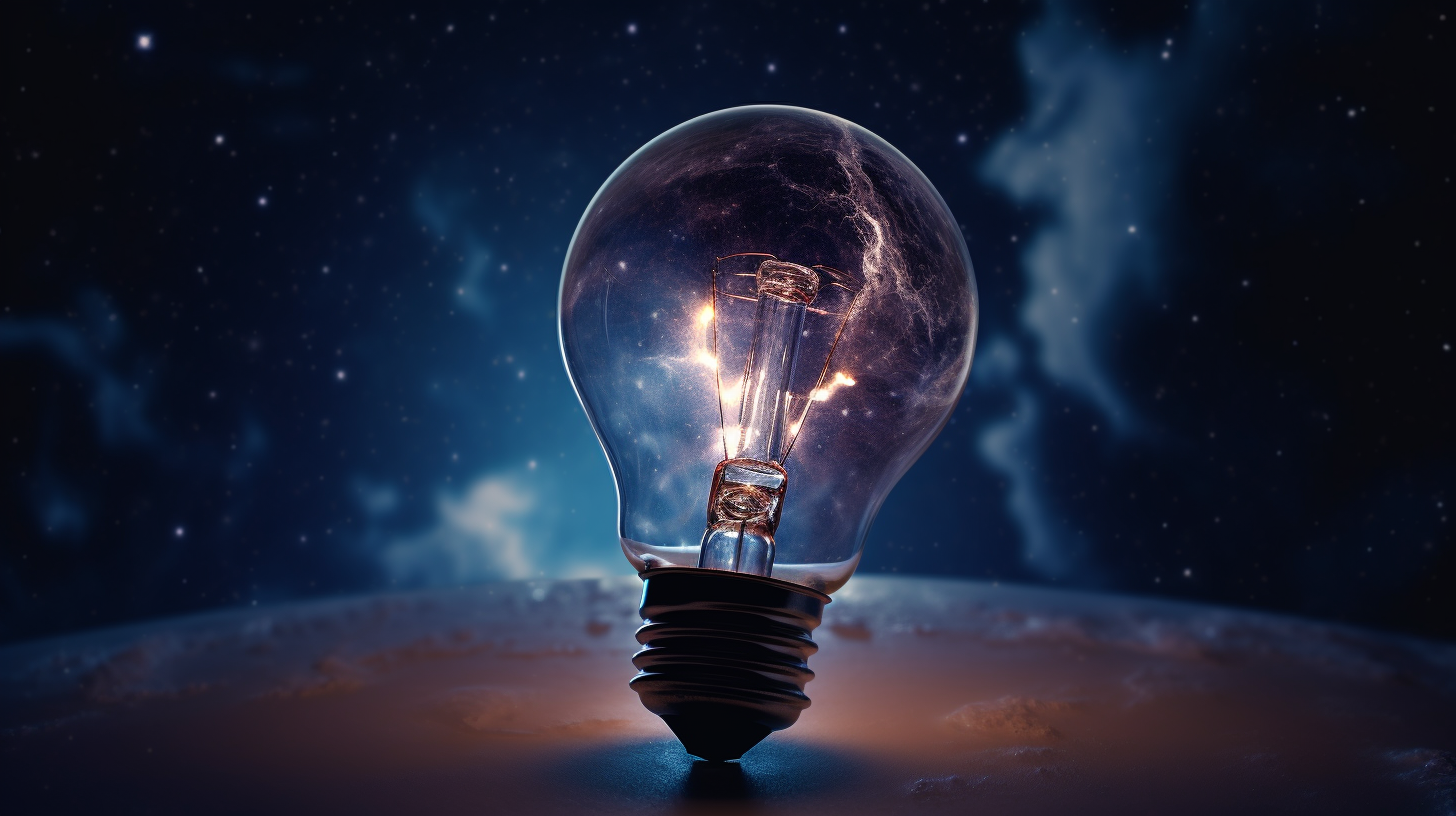 a lightbulb in space flickering